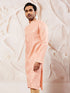 Men's Pink Silk Blend  Kurta
